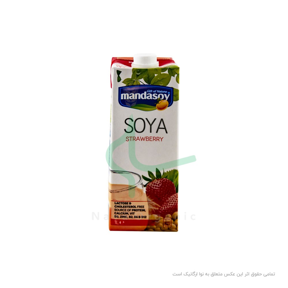 سویا شیر توت فرنگی مانداسوی 1 لیتر