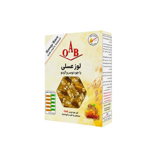 لوز عسلی با جودوسر و گردو او آ ب 150 گرم